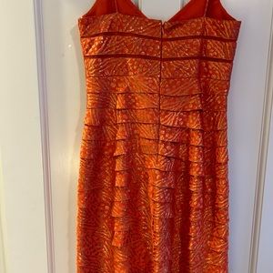 Orange/peach Size 8 Chetta B spaghetti strap dress with matching scarf/wrap